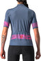Castelli Fietsshirt Korte Mouwen Dames Blauw Roze - FENICE JERSEY LIGHT STEEL BLUE PINK FLUO-M
