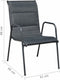 vidaXL - Tuinstoelen - stapelbaar - 2 - st - staal - en - textileen - zwart