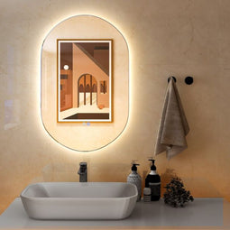 Coast Led-Spiegel Zilver – Ovaal met Anti-Condens en Dimbare LED-Verlichting – 80 x 50 cm