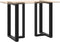 vidaXL - Bartafelpoten - 2 - st - T-vormig - 60x35x(90-91) - cm - staal - zwart