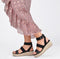 POSH by Poelman LONA - Dames Sandalen - Gespsluiting met dierenprint - Zwart