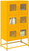 vidaXL - Hoge - kast - 68x39x123 - cm - staal - mosterdgeel