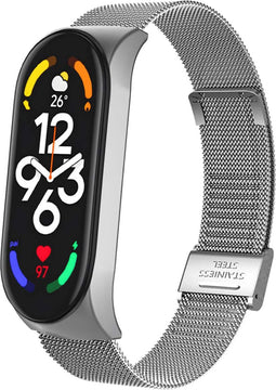 iMoshion Bandje Geschikt voor Xiaomi Mi Band 7 - iMoshion Milanees vouwband met inkliksysteem - Zilver