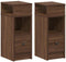 vidaXL - Nachtkastjes - 2 - st - met - lade - 25x31x66 - cm - bruin - eikenkleurig
