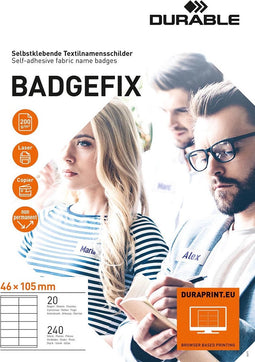 Naambadge etiket Durable 8363 46x105mm zelfklevend wit