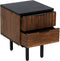 Nachtkastje ABNER Bruin Zwart Ijzer Mangohout 40 x 40 x 50 cm