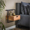 Nachtkastje Air Solid Hangend Acaciahout met Zwart Metalen Frame - Zwevend nachtkastje - wandkastje - 44x35x45 cm