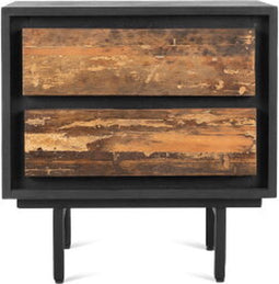 Nachtkastje Anayah gerecycled hout cm - zwart