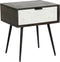 Nachtkastje DKD Home Decor 45 x 38 x 50 cm Zwart Metaal Wit Mangohout Wengue