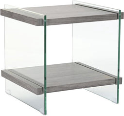 Nachtkastje DKD Home Decor Kristal MDF Gehard glas (50 x 50 x 49 cm)