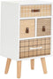 Nachtkastje DKD Home Decor Natuurlijk Wit Natuurlijk rubber Kastanjebruin Paulownia hout 40 x 30 x 48 cm