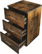 Nachtkastje - halkastje - 3 lades - 63 cm hoog - vintage bruin