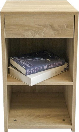 Nachtkastje - halkastje - 65 cm hoog - lichtbruin