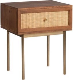 Nachtkastje Rotan | walnoot afwerking 1 lade