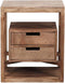 Nachtkastje Sahara met 2 Lades Massief Mangohout Zandkleur - Bijzettafel - Opbergmeubel - Modern design - 45x35x55 cm