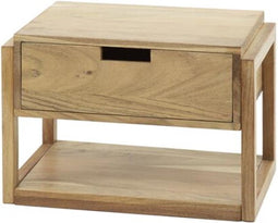 Nachtkastje Tenerife zwevend Massief Acaciahout - Hangend nachtkastje - Design met Houten Frame en Lade - wandkastje - 39x25x27 cm