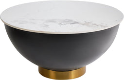 NADINE - Salontafel - Zwart/Wit - Gesinterde steen