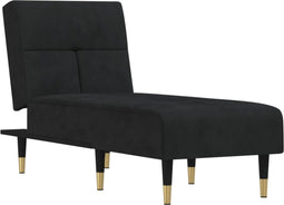 vidaXL - Chaise - longue - fluweel - zwart