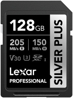 Lexar Professional SILVER PLUS - SDXC UHS-I - 128 GB - Zwart/Zilver
