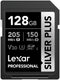 Lexar Professional SILVER PLUS - SDXC UHS-I - 128 GB - Zwart/Zilver