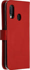 Selencia Hoesje Geschikt voor Samsung Galaxy A20e Hoesje Met Pasjeshouder - Selencia Echt Lederen Bookcase - Rood