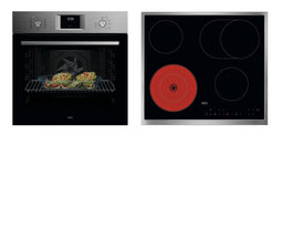 AEG HH25BSM - Inbouwoven BPE742720M - Kookplaat HC604000EB - RVS / zwart glas