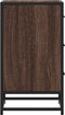 vidaXL - Nachtkastje - 40x34,5x60 - cm - bewerkt - hout&metaal - bruin - eikenkleur