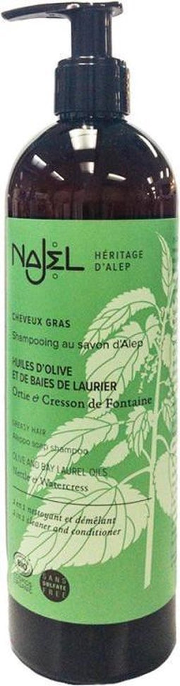 Najel - Biologische Aleppo Shampoo Vet haar (sulfaatvrij) - 500 ml - Biologisch - Organic