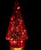 J-Line decoratie Kerstboom - glas - rood - small - LED lichtjes
