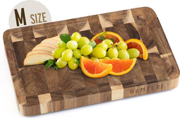 Namture Acacia Snijplank M - 28x18x2.5cm - Uniek & Extra Dik Design - Houten Snijplanken Acacia - Antislip - Borrelplank - Tapasplank - Serveerplank