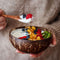 Namture Coconut Bowl – Inhoud 600ml – Medium Kokosnoot Kom – 100% Natuurlijk, Binnenkant Gepolijst, Buitenkant Bewerkt - Duurzaam – Diameter 12-13cm