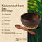 Namture - Kokosnoot Kom Set Arrow - 2 Kommen & 2 Houten Lepels - Coconut Bowl - Zero Waste & Duurzaam - Medium Maat - Duurzaam Cadeau