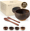 Namture - Kokosnoot Kom Set Natural - 2 Kommen & 2 Houten Lepels - Coconut Bowl - Zero Waste & Duurzaam - Jumbo Maat - Duurzaam Cadeau