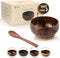 Namture - Kokosnoot Kom Set Polished - 2 Kommen & 2 Houten Lepels - Coconut Bowl - Zero Waste & Duurzaam - Medium Maat - Duurzaam Cadeau