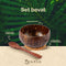 Namture - Kokosnoot Kom Set Polished - 2 Kommen & 2 Houten Lepels - Coconut Bowl - Zero Waste & Duurzaam - Medium Maat - Duurzaam Cadeau