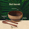Namture - Kokosnoot Kom Set Striped - 2 Kommen & 2 Houten Lepels - Coconut Bowl - Zero Waste & Duurzaam - Jumbo Maat - Duurzaam Cadeau