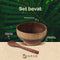 Namture - Kokosnoot Kom Set Striped - 2 Kommen & 2 Houten Lepels - Coconut Bowl - Zero Waste & Duurzaam - Medium Maat - Duurzaam Cadeau
