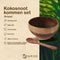 Namture - Kokosnoot Kom Set Striped - 2 Kommen & 2 Houten Lepels - Coconut Bowl - Zero Waste & Duurzaam - Medium Maat - Duurzaam Cadeau