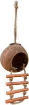 Namture - Kokosnoot Vogelvoederhuisje - 100% Natuurlijk - Inclusief Houten Trapje - Voederhuisje Hangend - Vogelhuisje - Voederhuisje Voor Vogels