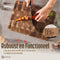 Namture Snijplankenset met Houder - 3 Snijplanken - Uniek & Extra Dik Design - Premium Snijplank Hout (Acaciahout) - Antislip - Borrelplank - Tapasplank - Serveerplank