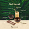 Namture Starter Set (9-delig)- Coconut Bowls - Bamboe Beker - Medium Kokosnoot Kom - Houten bestek - Bamboe Rietje - 100% Natuurlijk - Duurzaam