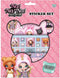 nanana surprise glitter stickers Papier Roze 3-vellen in envelop verpakking Totum stickerset
