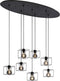 Atmooz - Hanglamp Noury 7 - ovaal - Industrieel - Woonkamer / Slaapkamer / Eetkamer - Plafondlamp - Zwart - Hoogte 120cm - Metaal