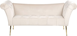 NANTILLY - Chaise longue - Crème - Fluweel