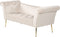 NANTILLY - Chaise longue - Crème - Fluweel