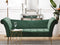 NANTILLY - Chaise longue - Groen - Symmetrisch - Fluweel