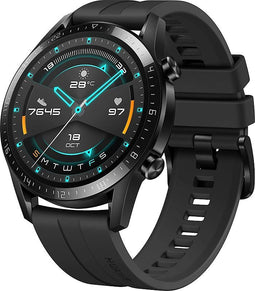 Huawei Watch GT 2 46 mm zwart met siliconenarmband zwart