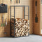 vidaXL - Haardhoutrek - 110x30x61 - cm - staal - zwart