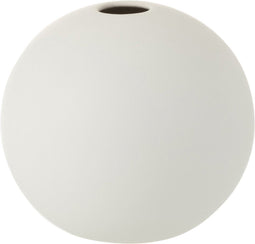 J-Line vaas Bol - keramiek - mat wit - small - Ø 12 cm