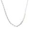 Laura Ferini Dames Ketting Perla - Asymmetrische Schakelketting met Parels - 18K Wit Verguld - Zilver